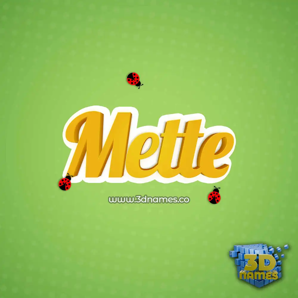 mette in Ladybugs style - 3D name wallpaper