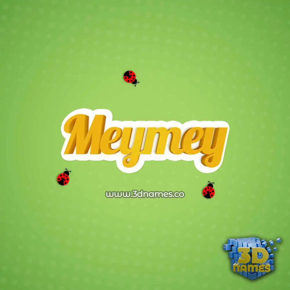 meymey in Ladybugs style - 3D name wallpaper