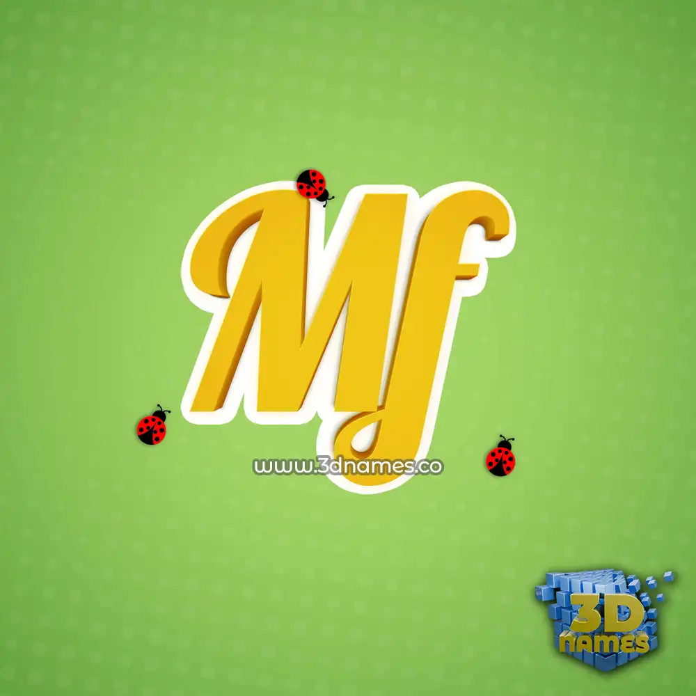 mf in Ladybugs style - 3D name wallpaper