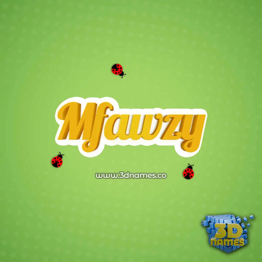 mfawzy in Ladybugs style - 3D name wallpaper
