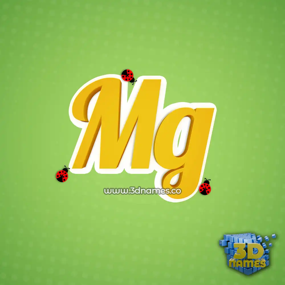 mg in Ladybugs style - 3D name wallpaper