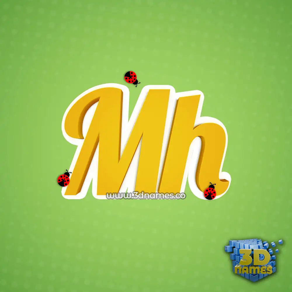 mh in Ladybugs style - 3D name wallpaper