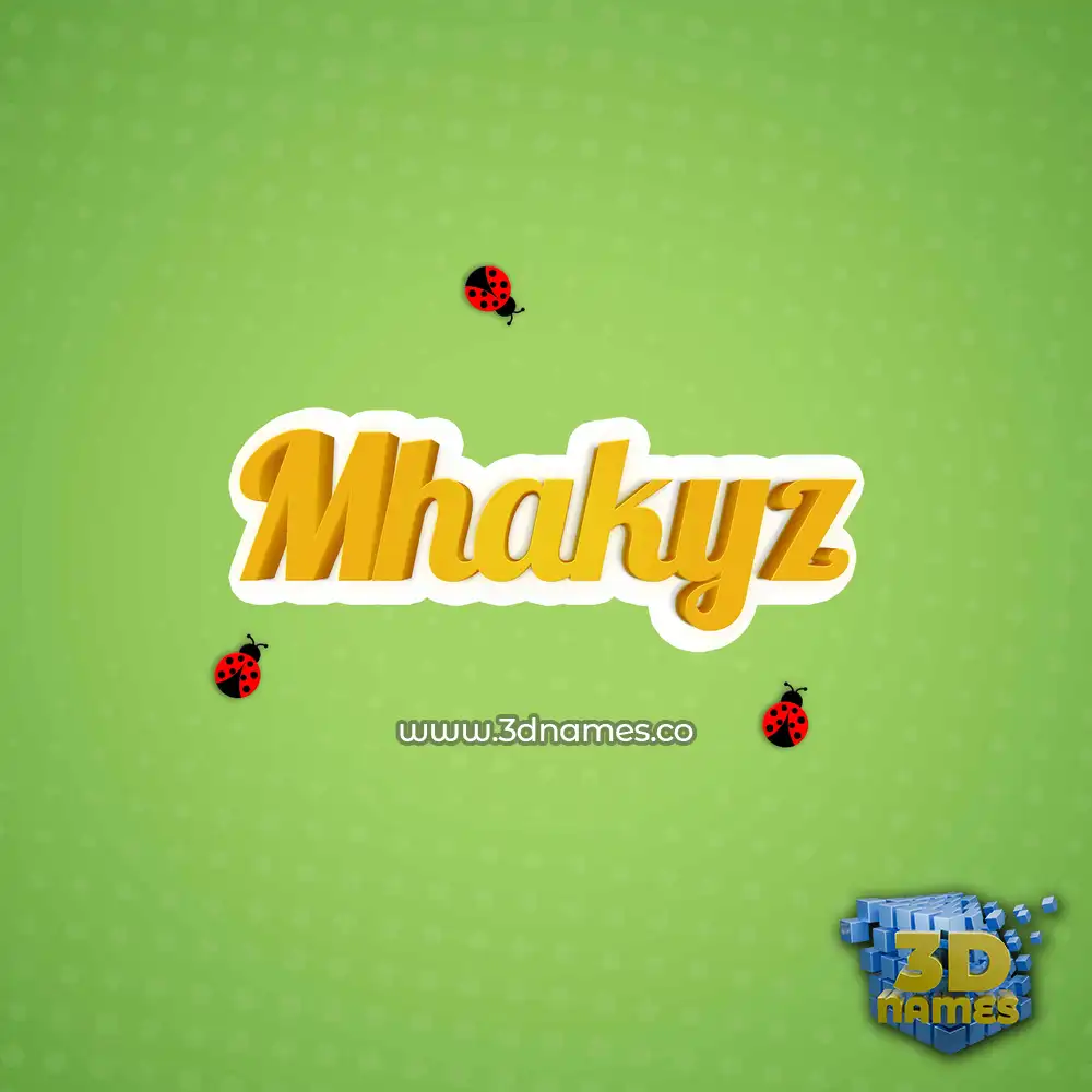 mhakyz in Ladybugs style - 3D name wallpaper
