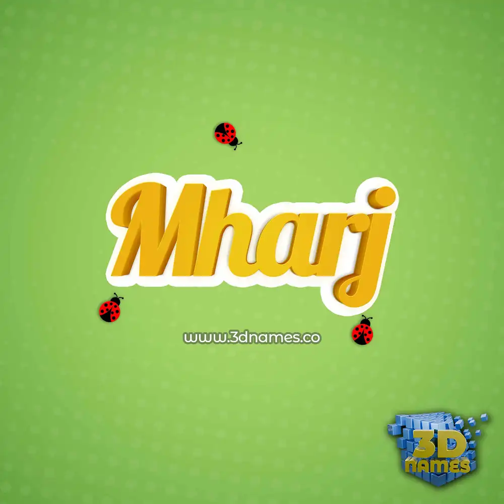 mharj in Ladybugs style - 3D name wallpaper