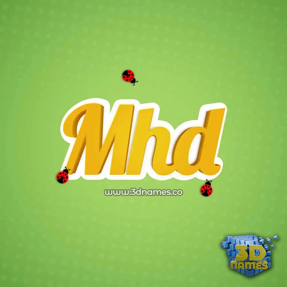 mhd in Ladybugs style - 3D name wallpaper