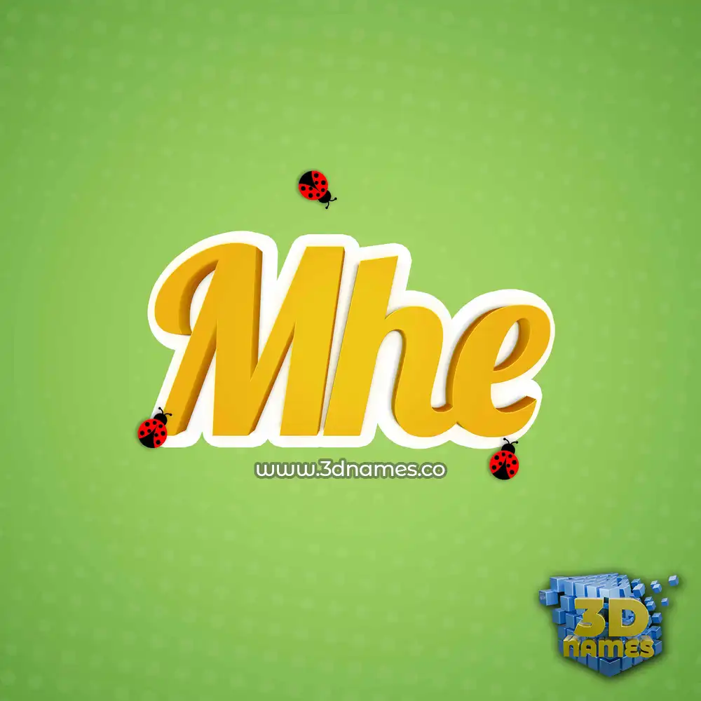 mhe in Ladybugs style - 3D name wallpaper