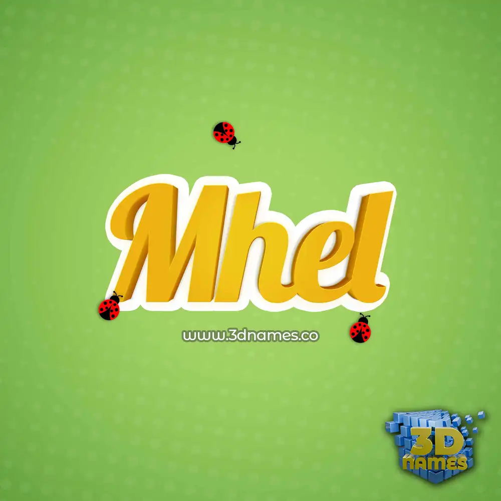 mhel in Ladybugs style - 3D name wallpaper