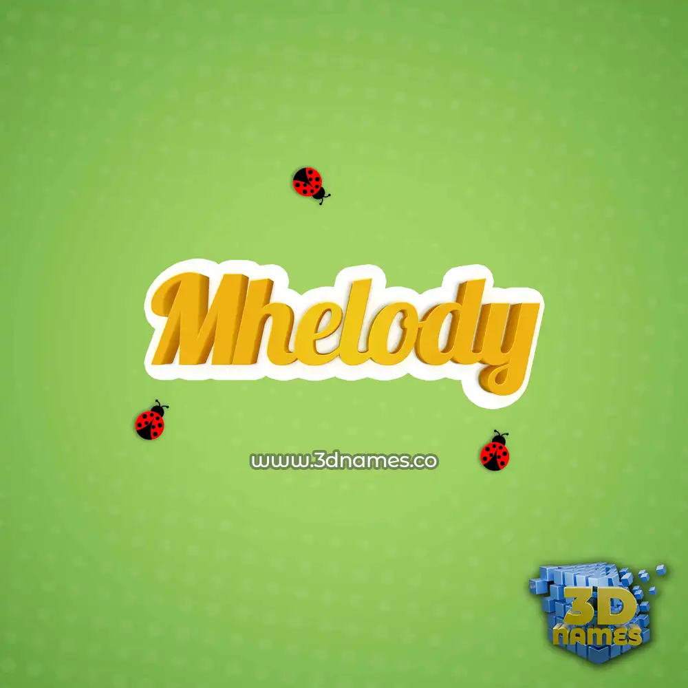 mhelody in Ladybugs style - 3D name wallpaper