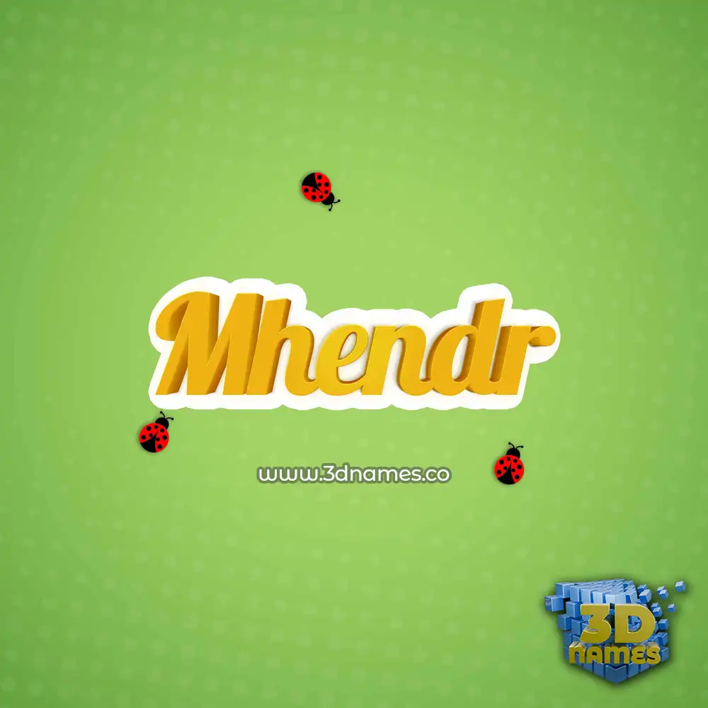 mhendr in Ladybugs style - 3D name wallpaper