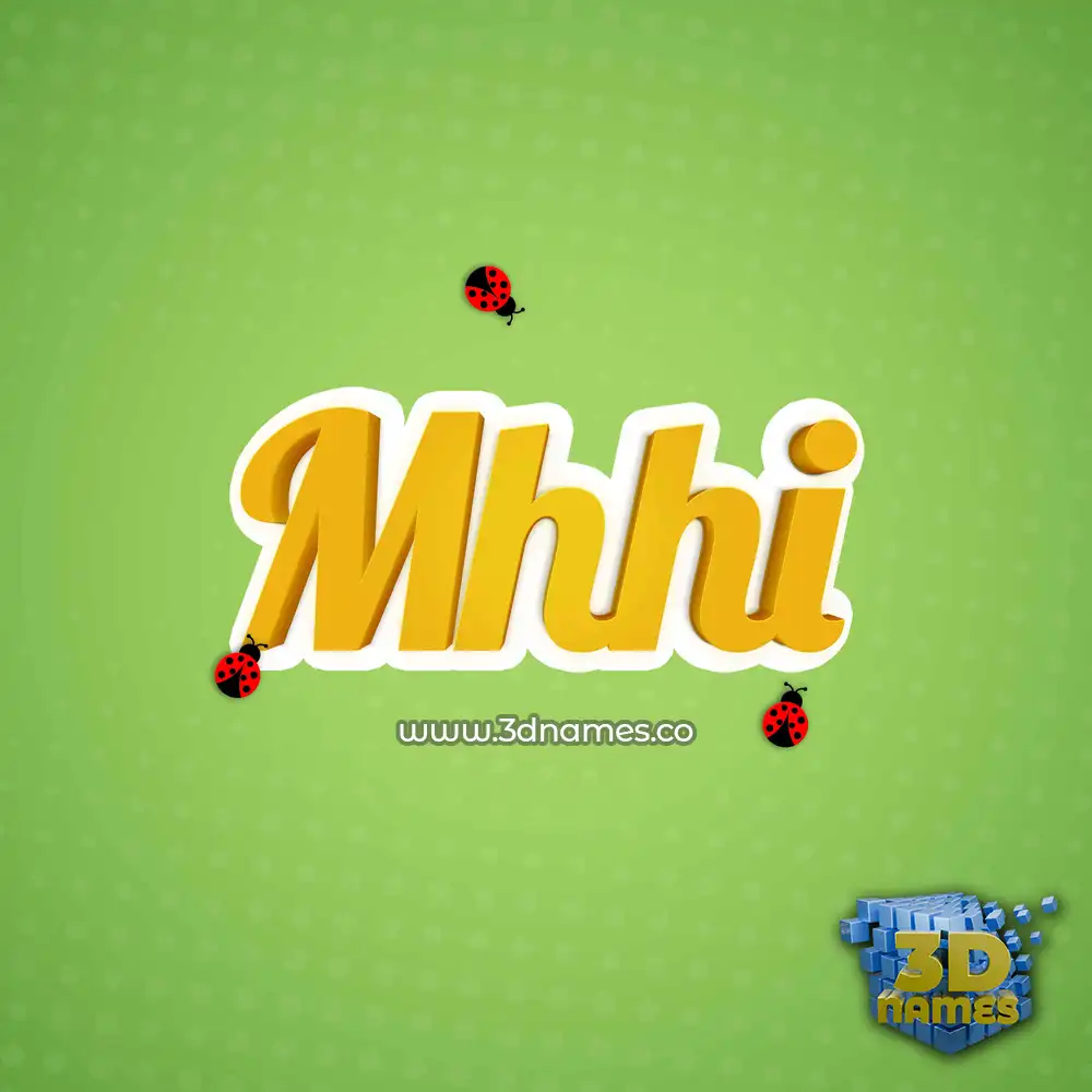 mhhi in Ladybugs style - 3D name wallpaper