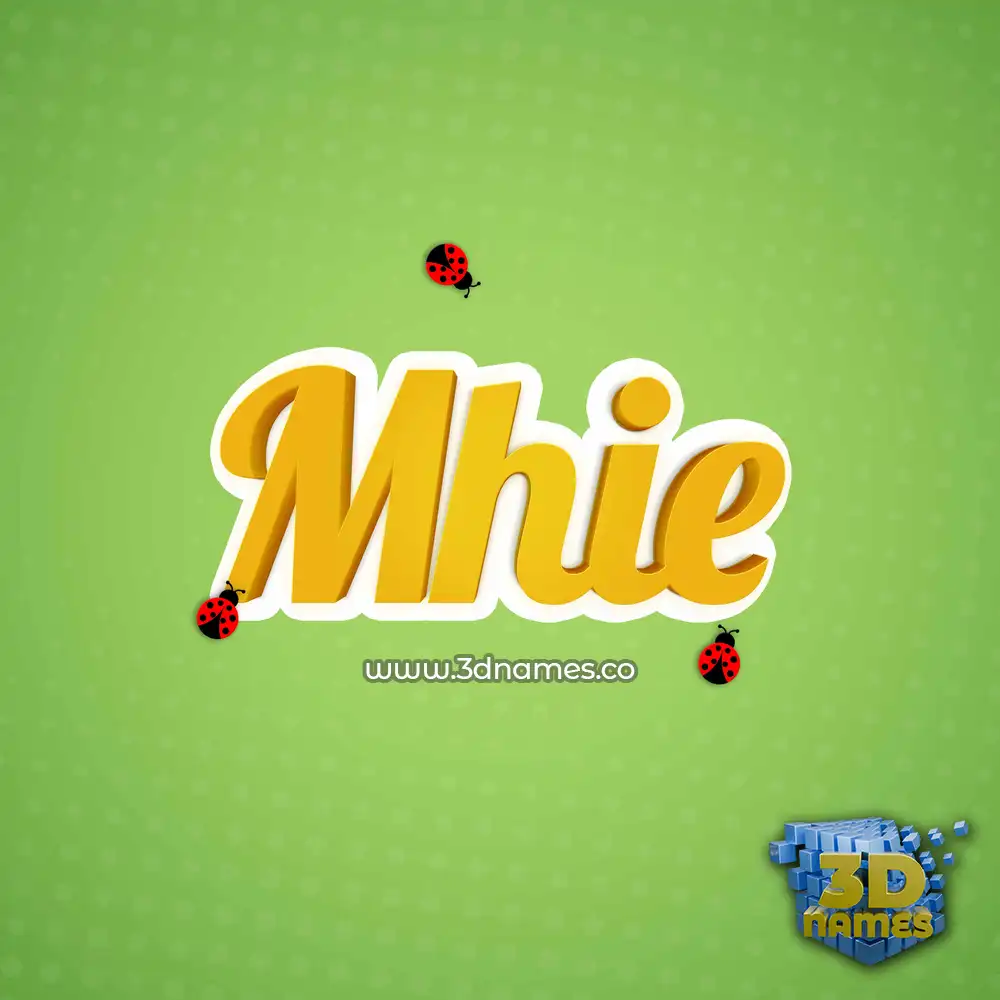 mhie in Ladybugs style - 3D name wallpaper