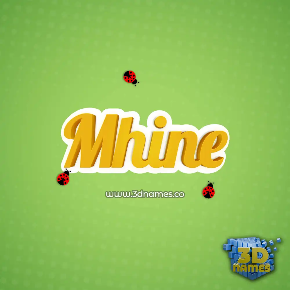 mhine in Ladybugs style - 3D name wallpaper