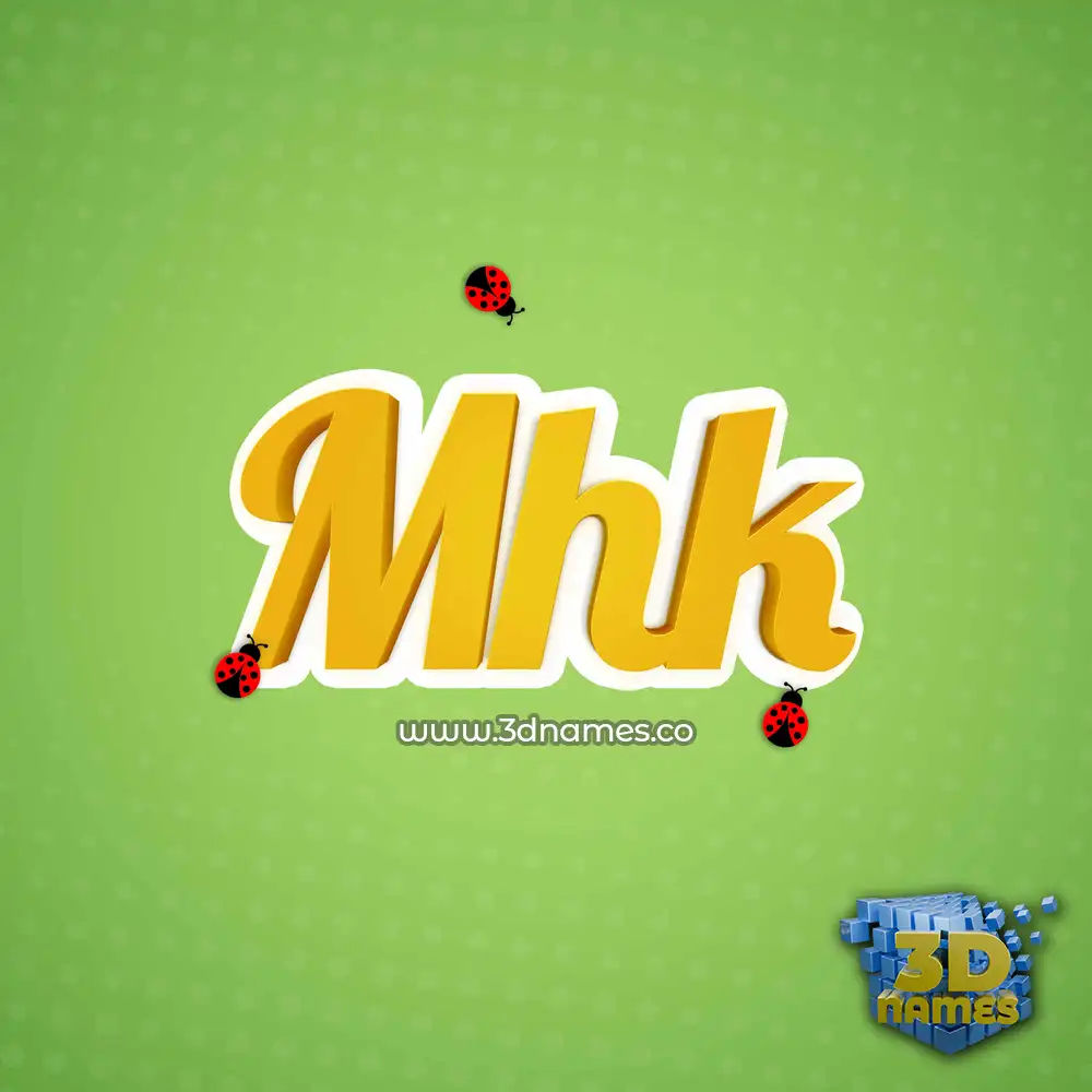 mhk in Ladybugs style - 3D name wallpaper