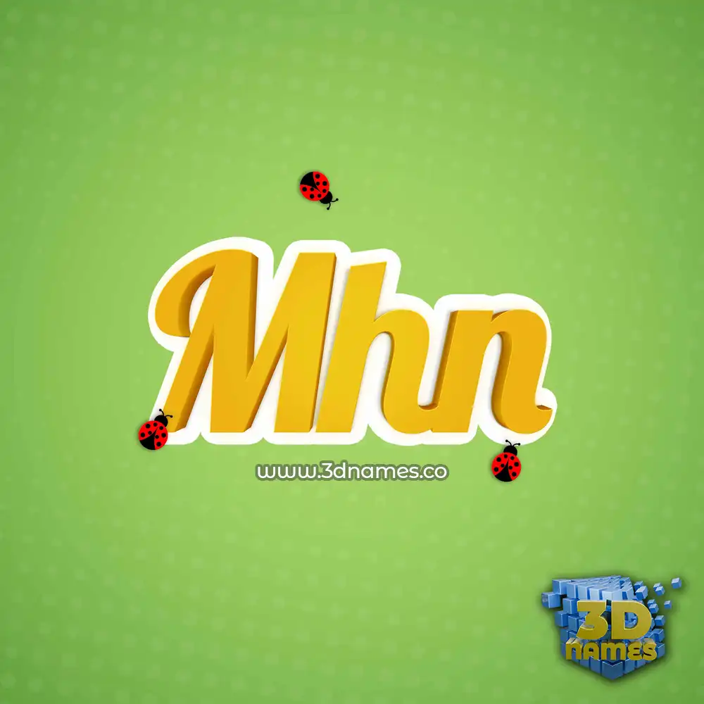 mhn in Ladybugs style - 3D name wallpaper