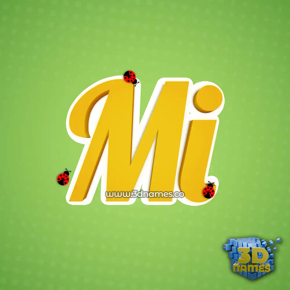 mi in Ladybugs style - 3D name wallpaper