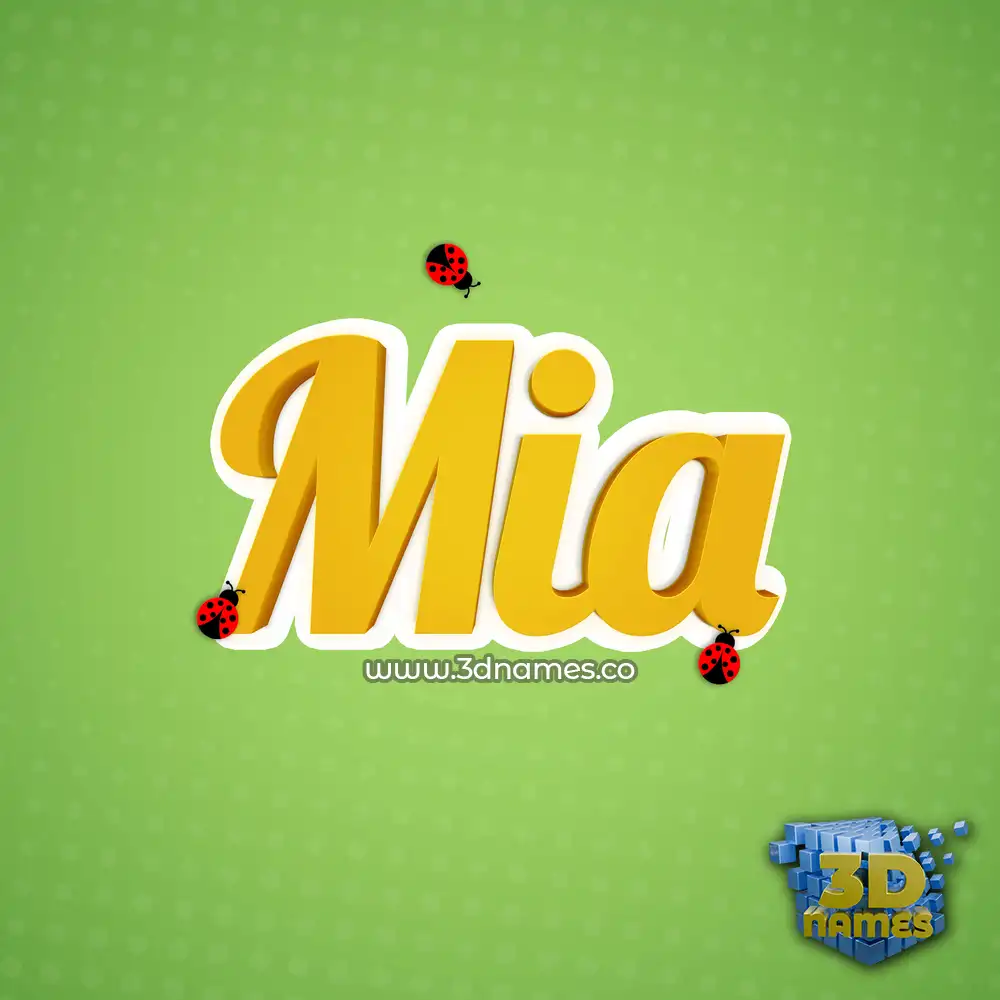 mia in Ladybugs style - 3D name wallpaper