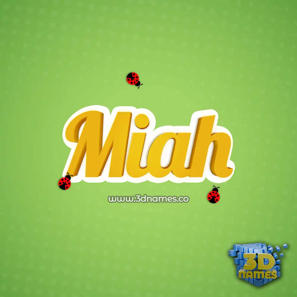 miah in Ladybugs style - 3D name wallpaper