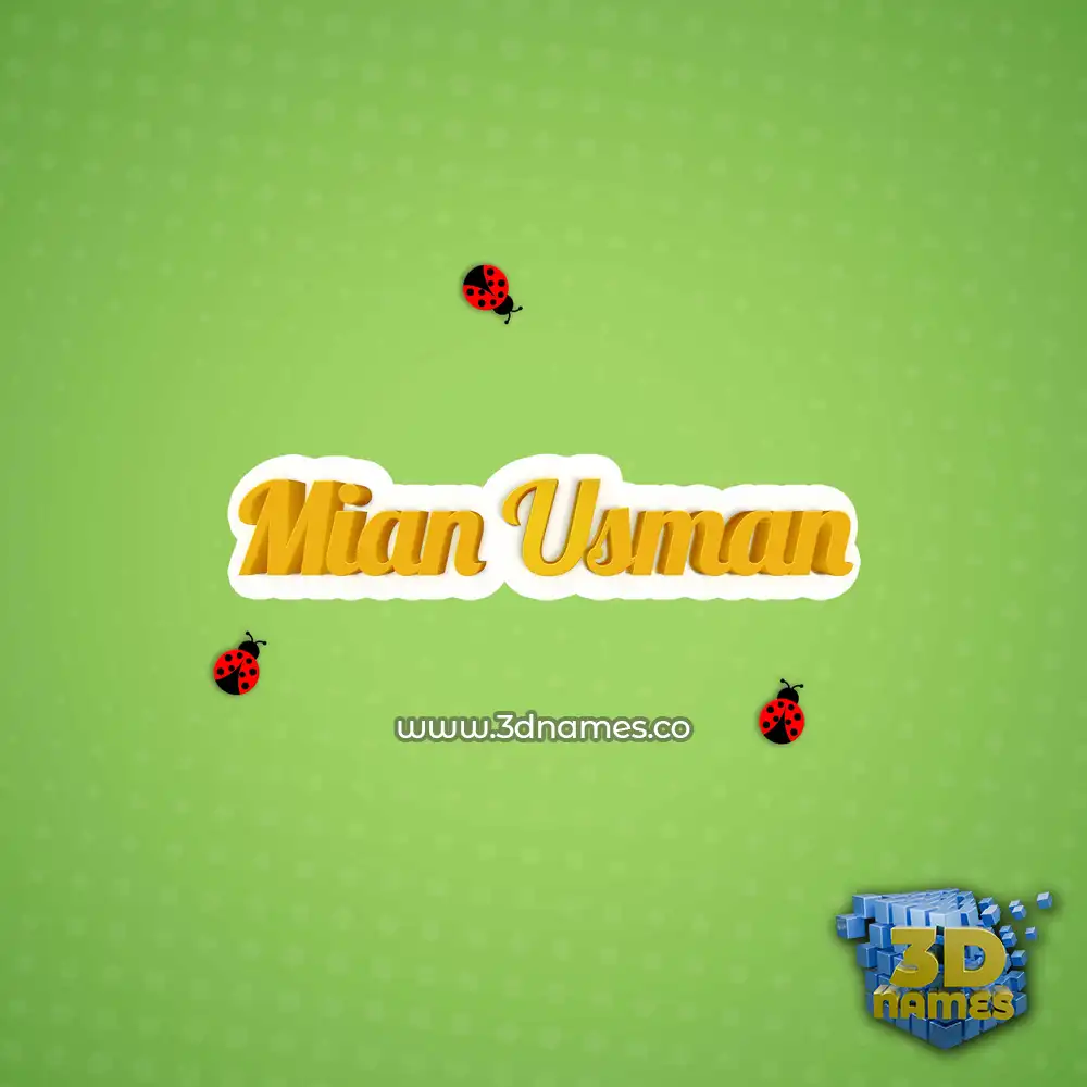 mian usman in Ladybugs style - 3D name wallpaper