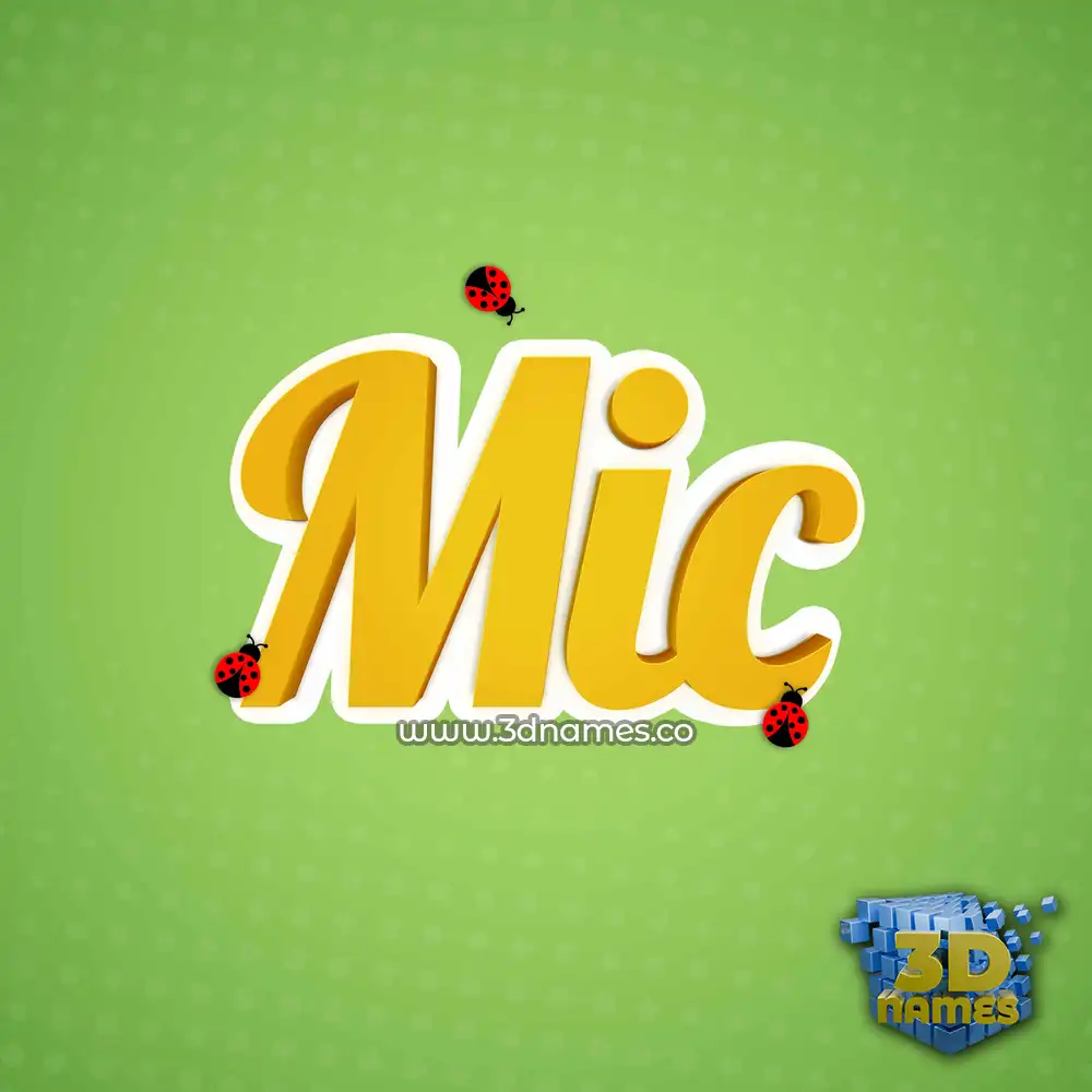 mic in Ladybugs style - 3D name wallpaper