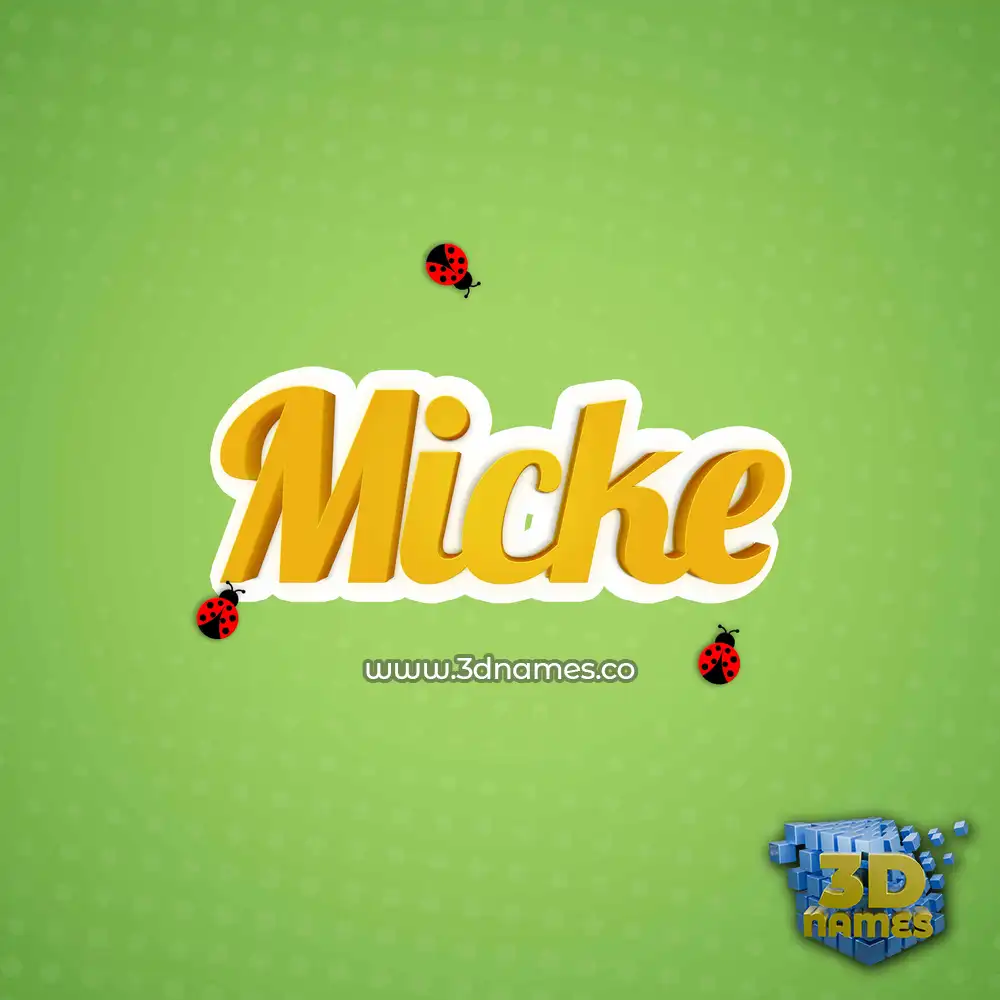 micke in Ladybugs style - 3D name wallpaper