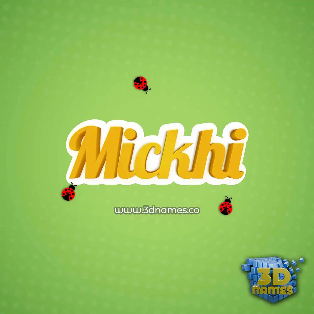 mickhi in Ladybugs style - 3D name wallpaper