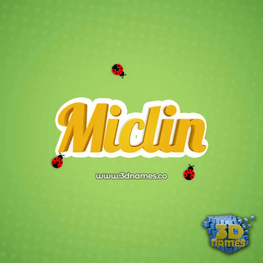 miclin in Ladybugs style - 3D name wallpaper