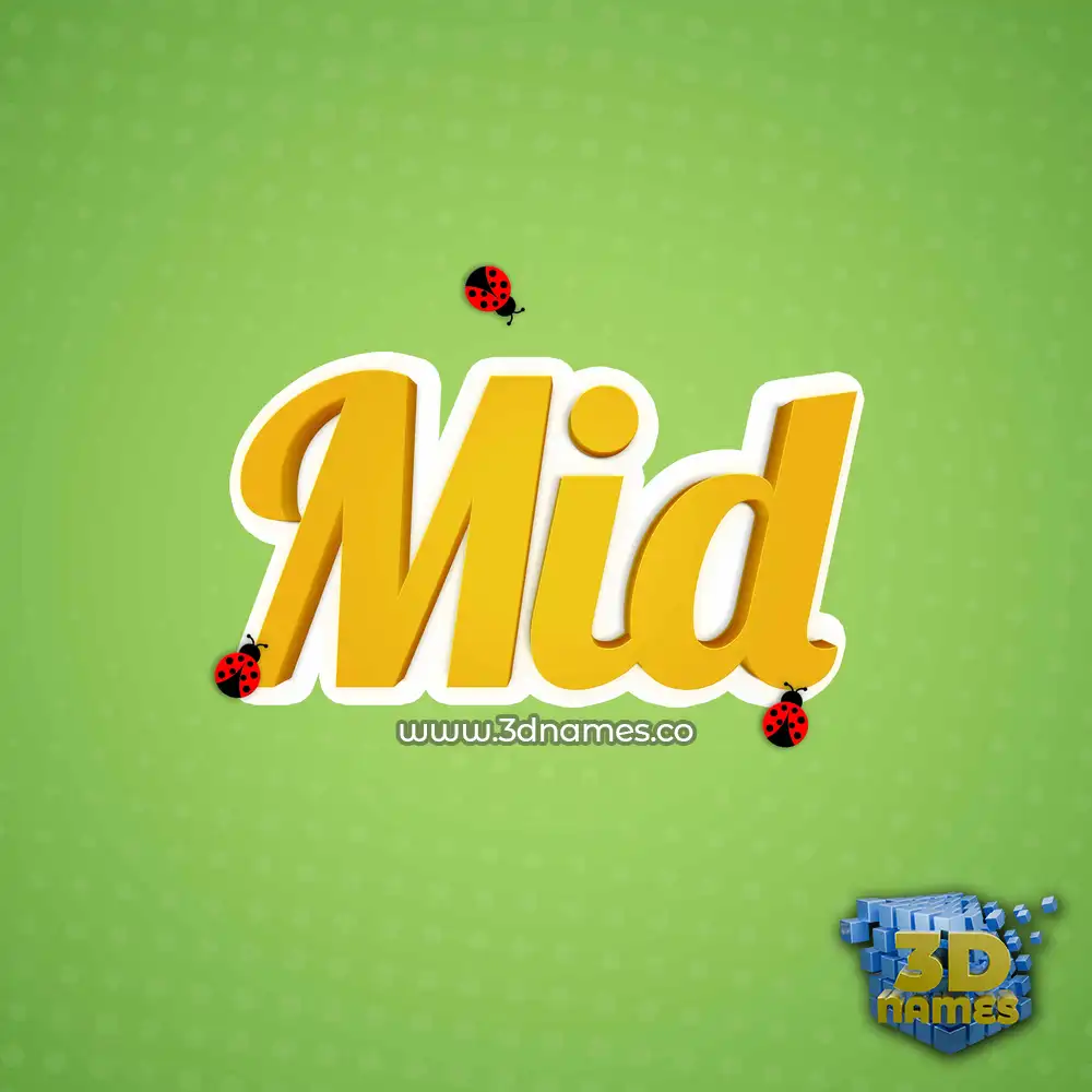 mid in Ladybugs style - 3D name wallpaper