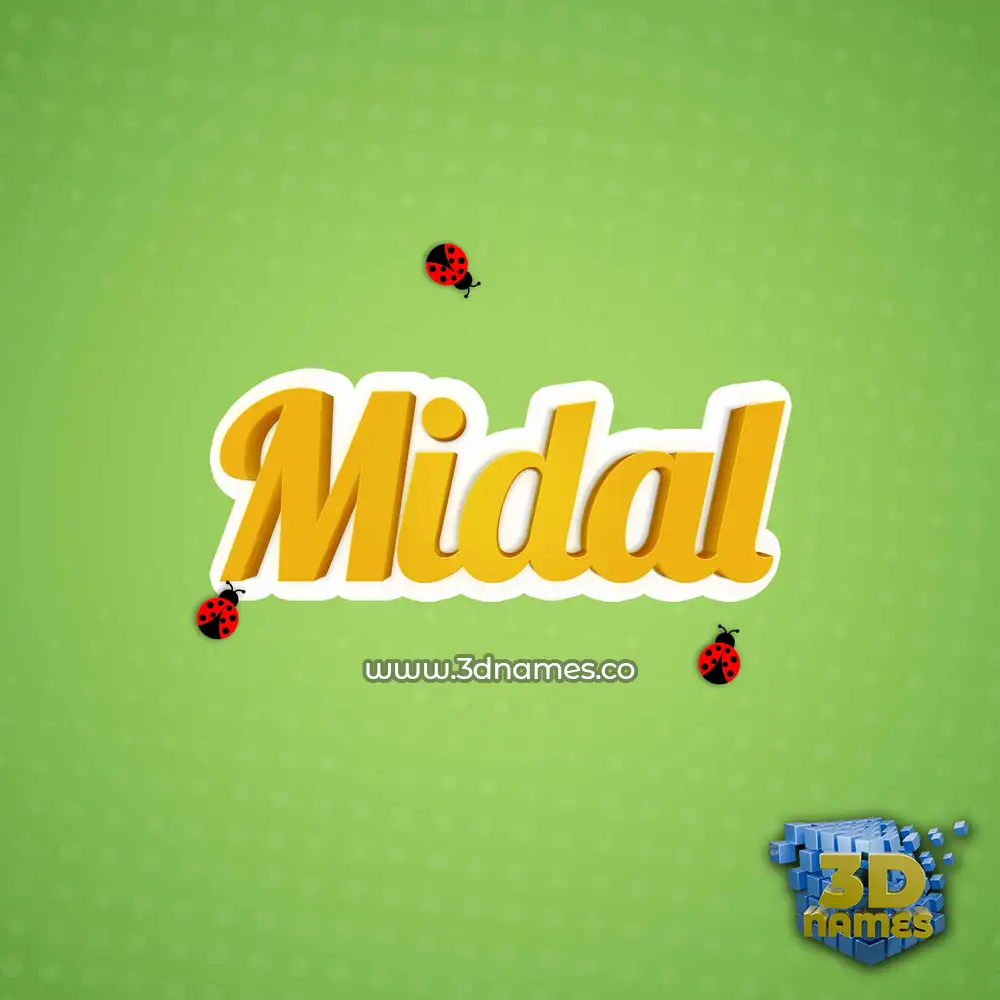 midal in Ladybugs style - 3D name wallpaper