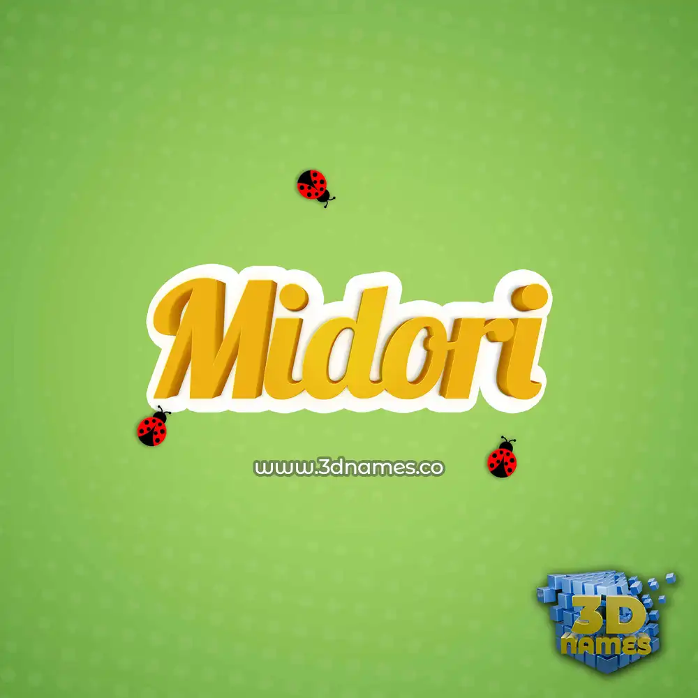 midori in Ladybugs style - 3D name wallpaper