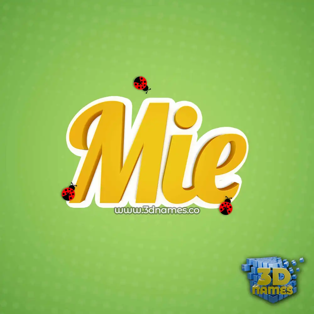 mie in Ladybugs style - 3D name wallpaper
