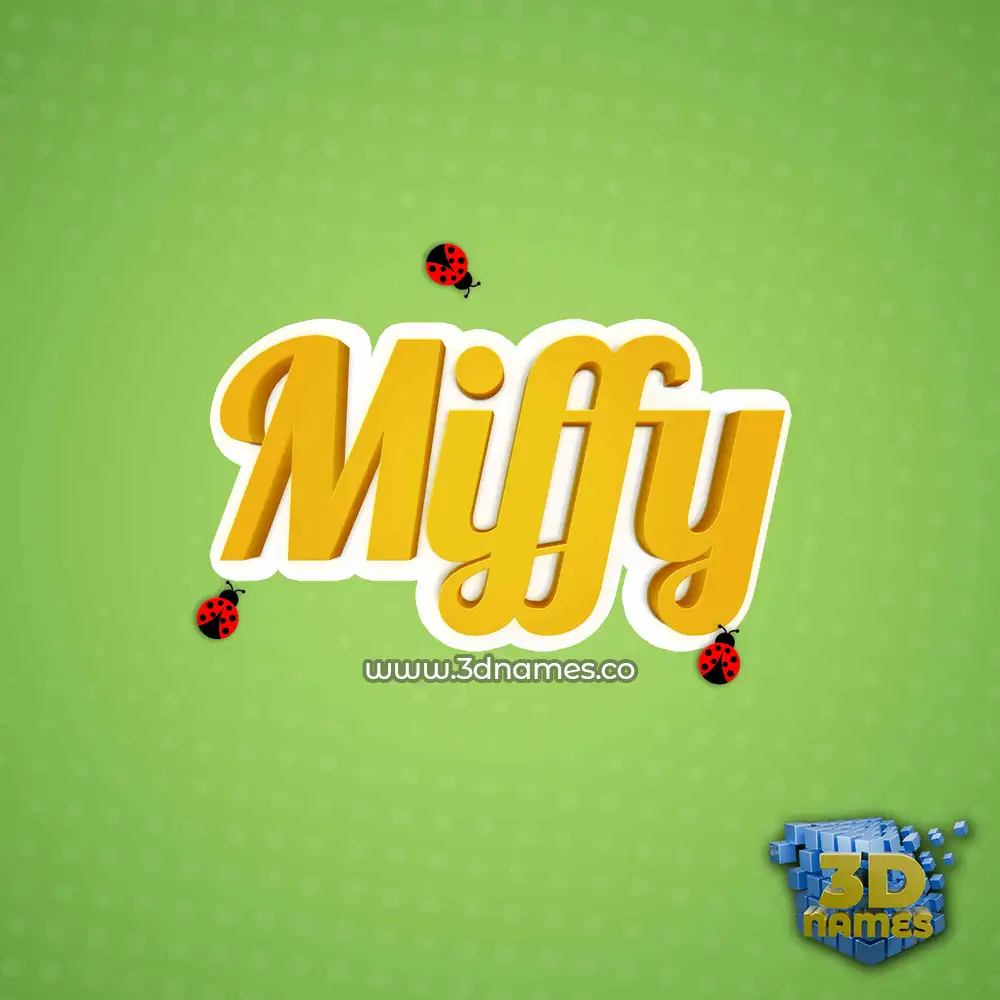 miffy in Ladybugs style - 3D name wallpaper