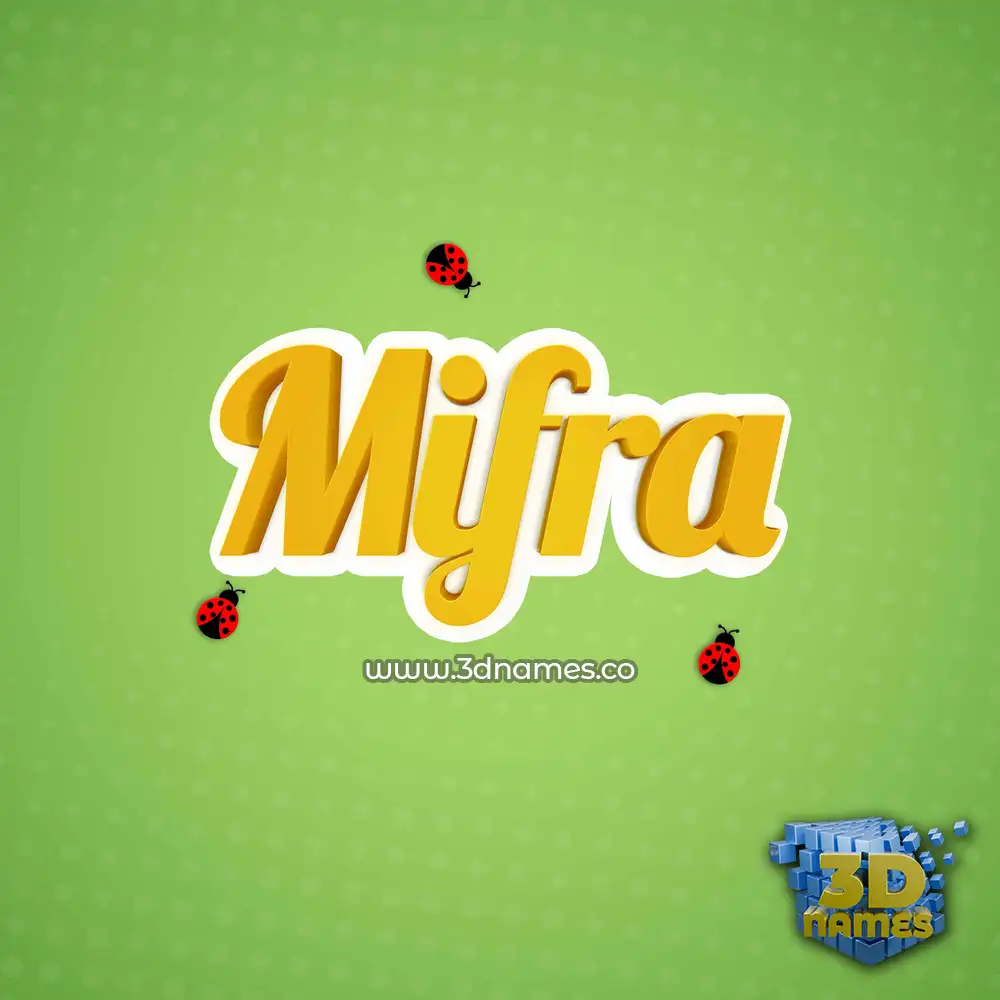 mifra in Ladybugs style - 3D name wallpaper