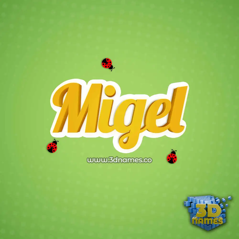 migel in Ladybugs style - 3D name wallpaper