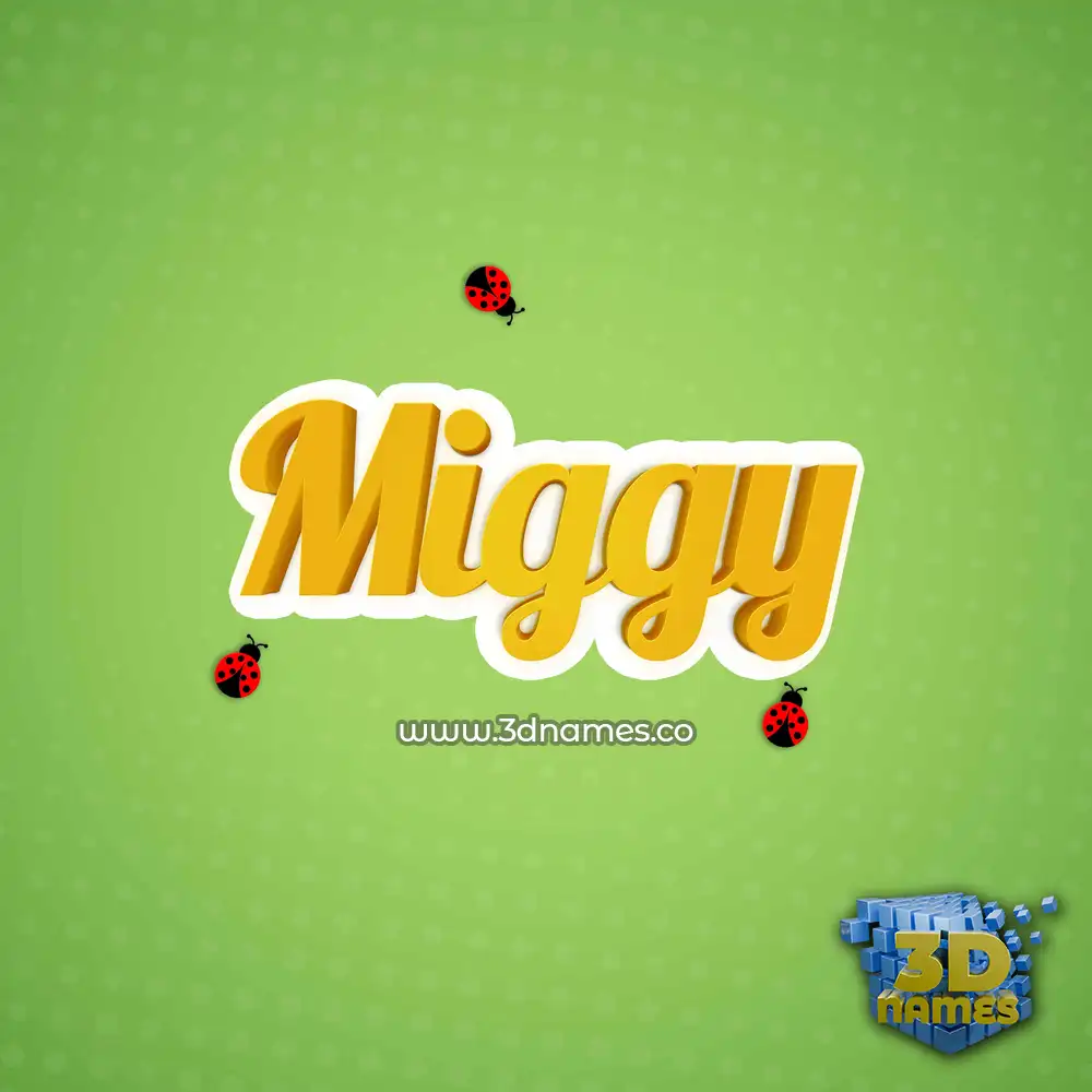 miggy in Ladybugs style - 3D name wallpaper
