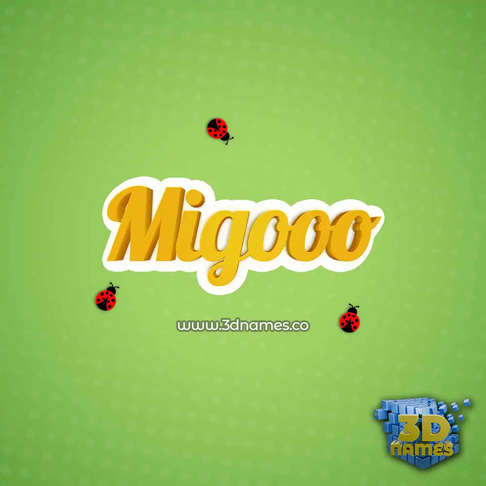 migooo in Ladybugs style - 3D name wallpaper