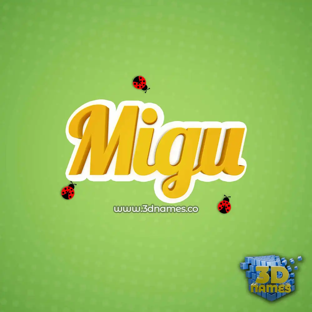 migu in Ladybugs style - 3D name wallpaper