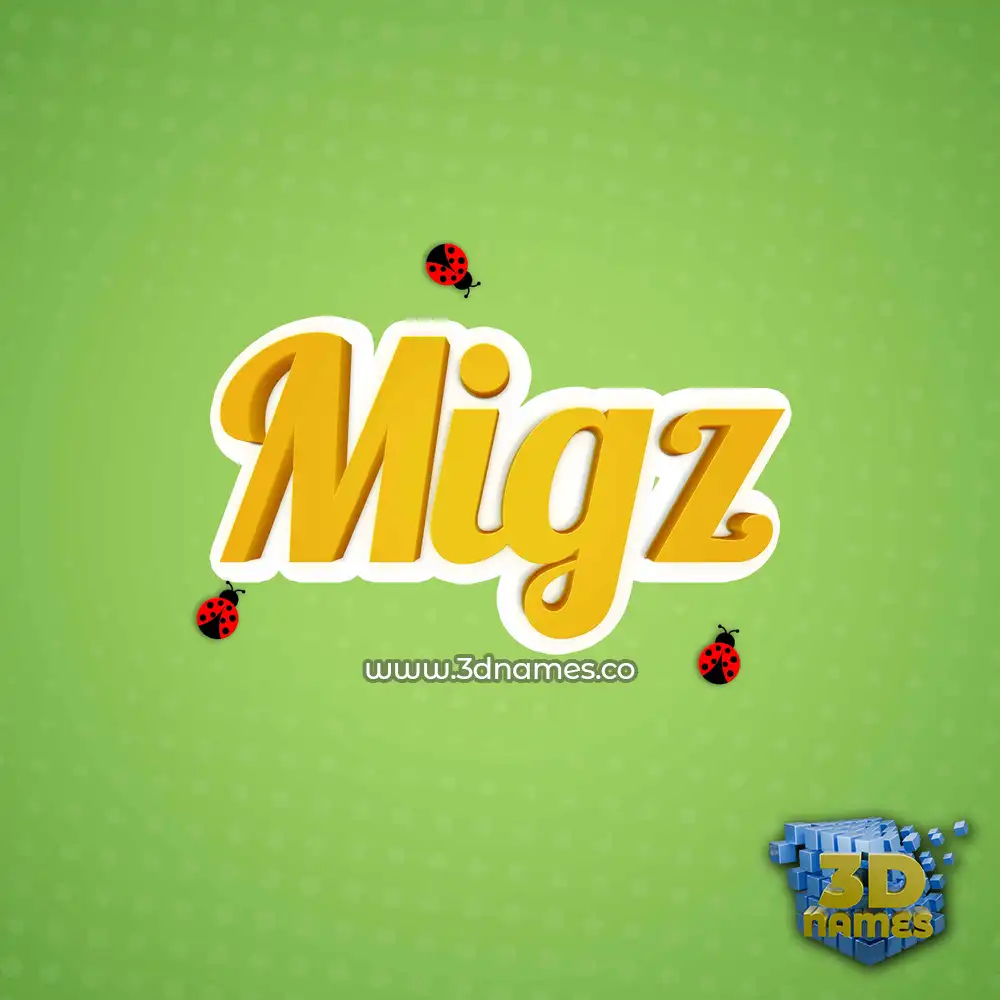 migz in Ladybugs style - 3D name wallpaper