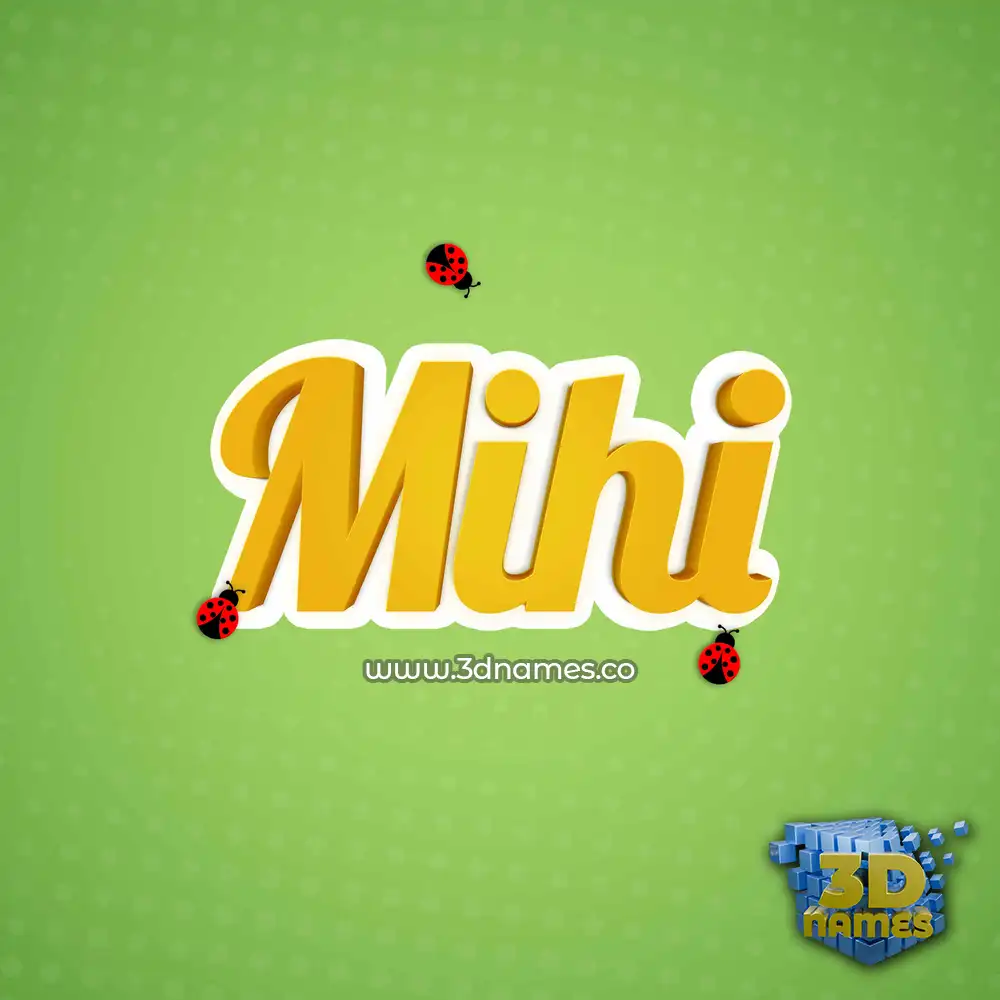 mihi in Ladybugs style - 3D name wallpaper