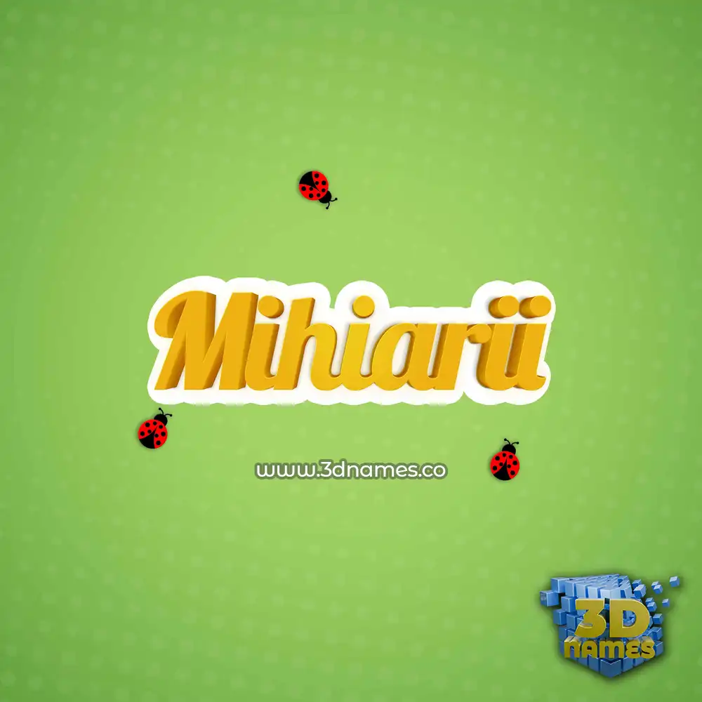 mihiarii in Ladybugs style - 3D name wallpaper