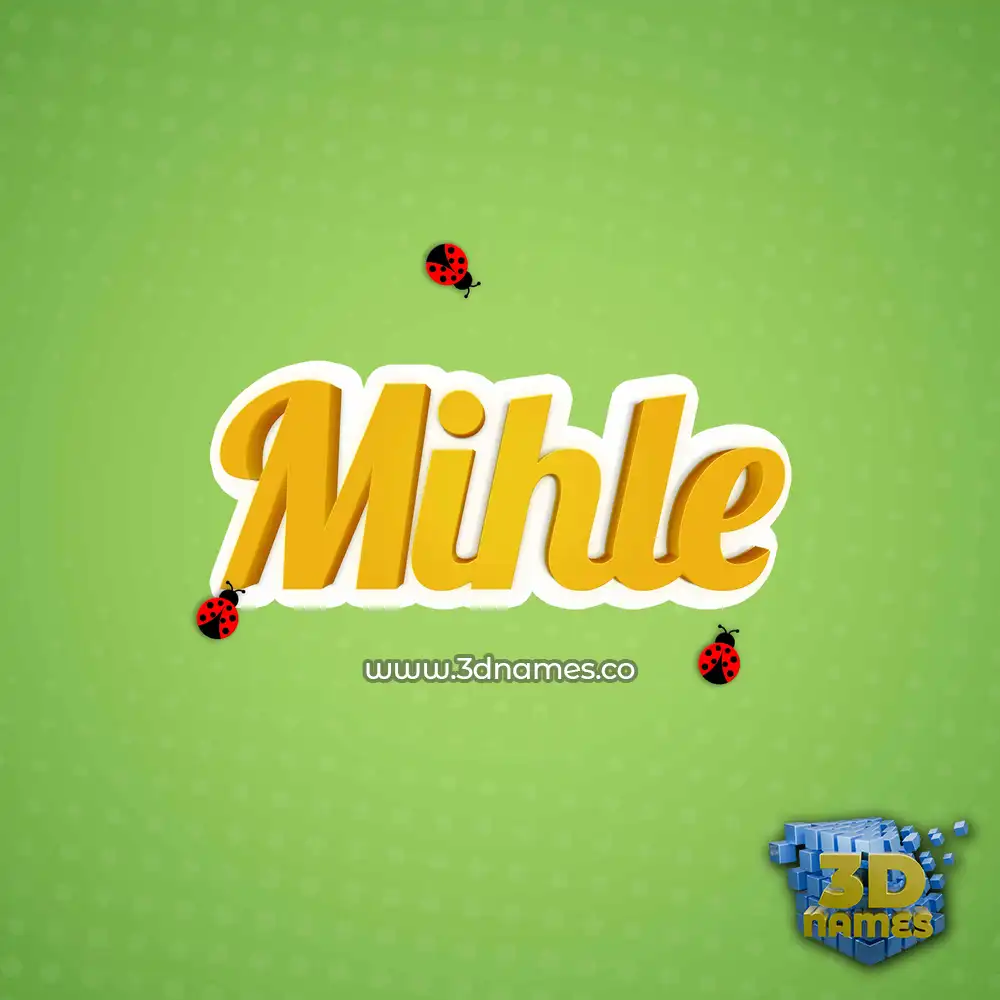 mihle in Ladybugs style - 3D name wallpaper