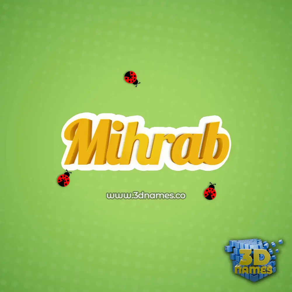 mihrab in Ladybugs style - 3D name wallpaper