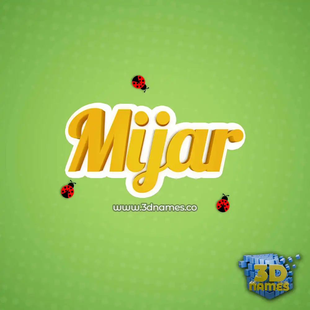 mijar in Ladybugs style - 3D name wallpaper