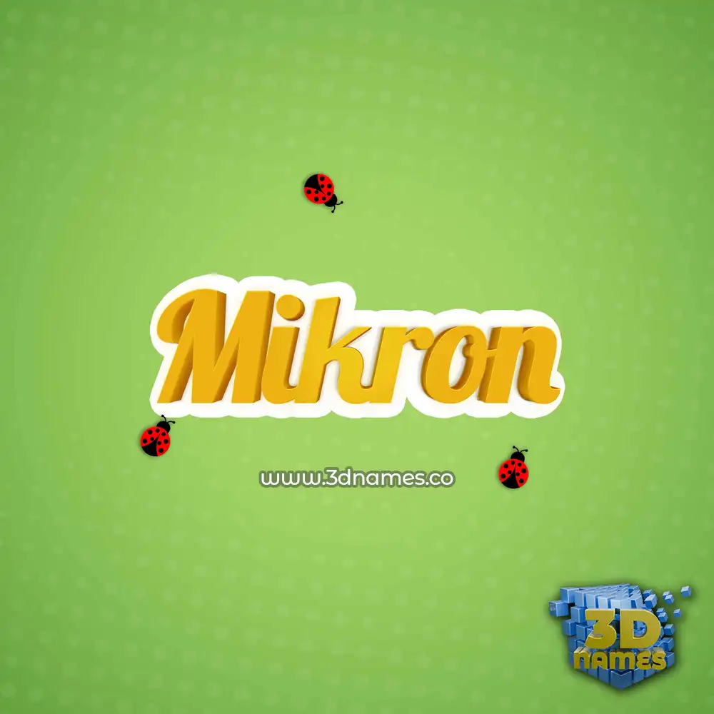 mikron in Ladybugs style - 3D name wallpaper
