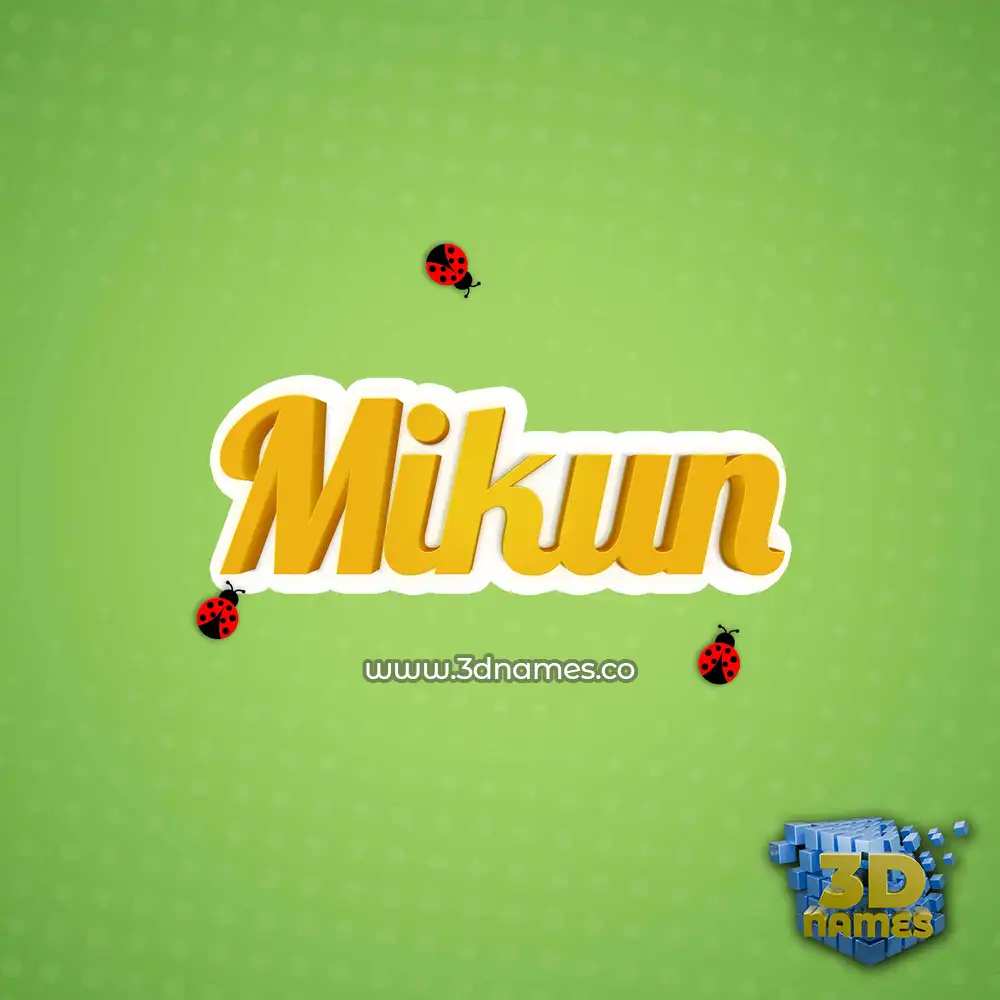 mikun in Ladybugs style - 3D name wallpaper