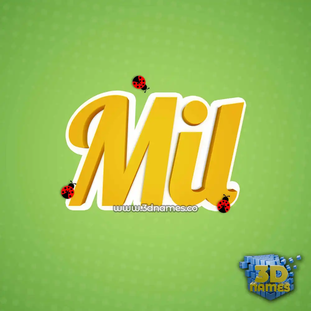 mil in Ladybugs style - 3D name wallpaper