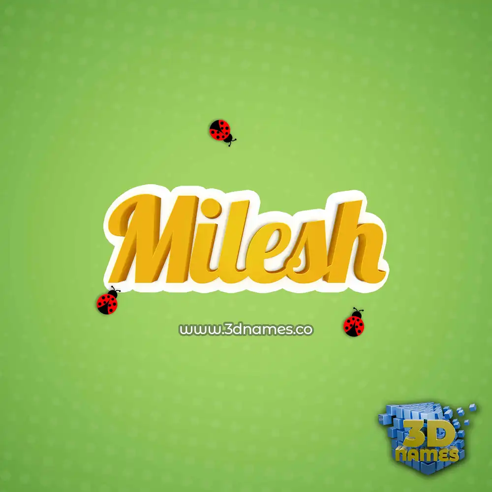 milesh in Ladybugs style - 3D name wallpaper