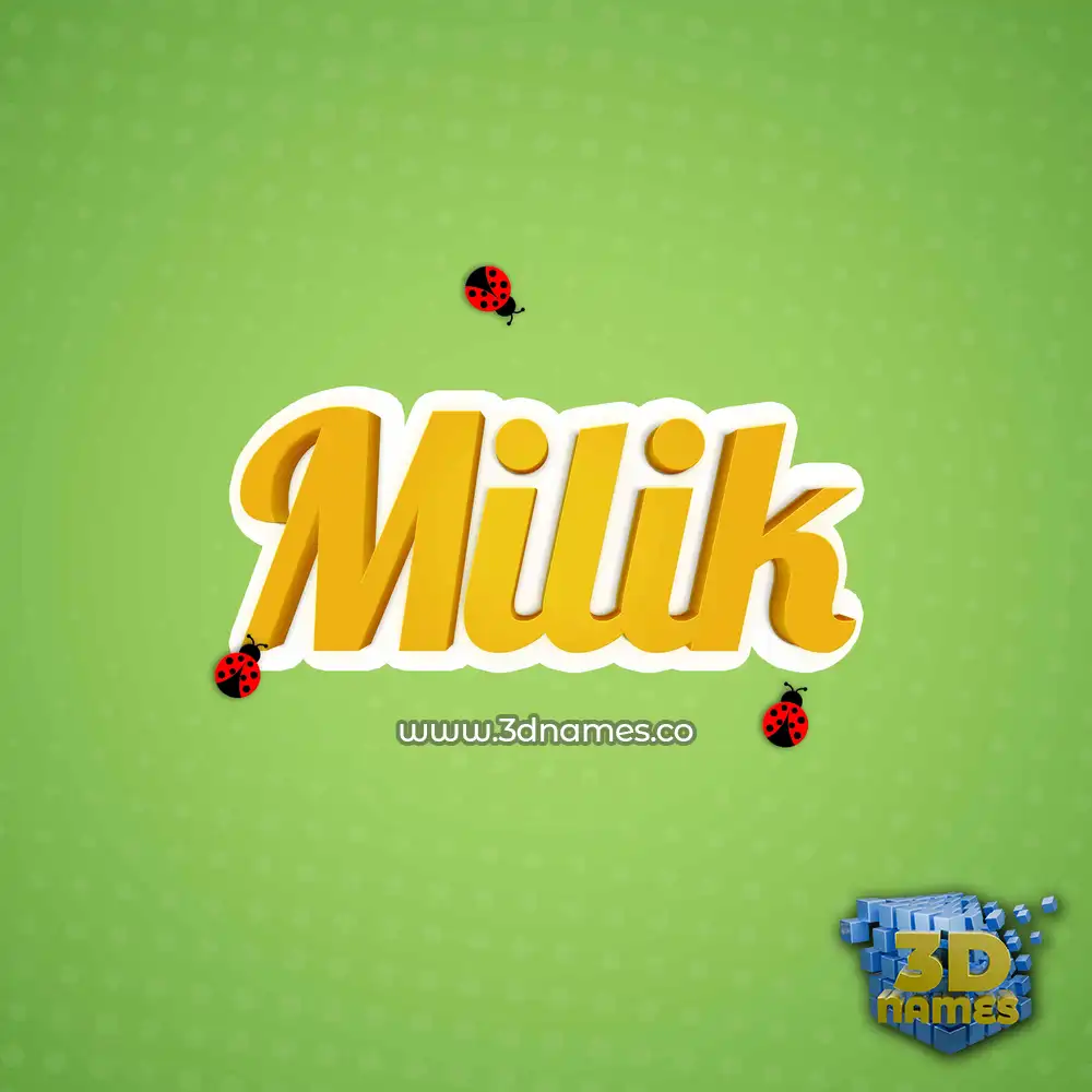 milik in Ladybugs style - 3D name wallpaper