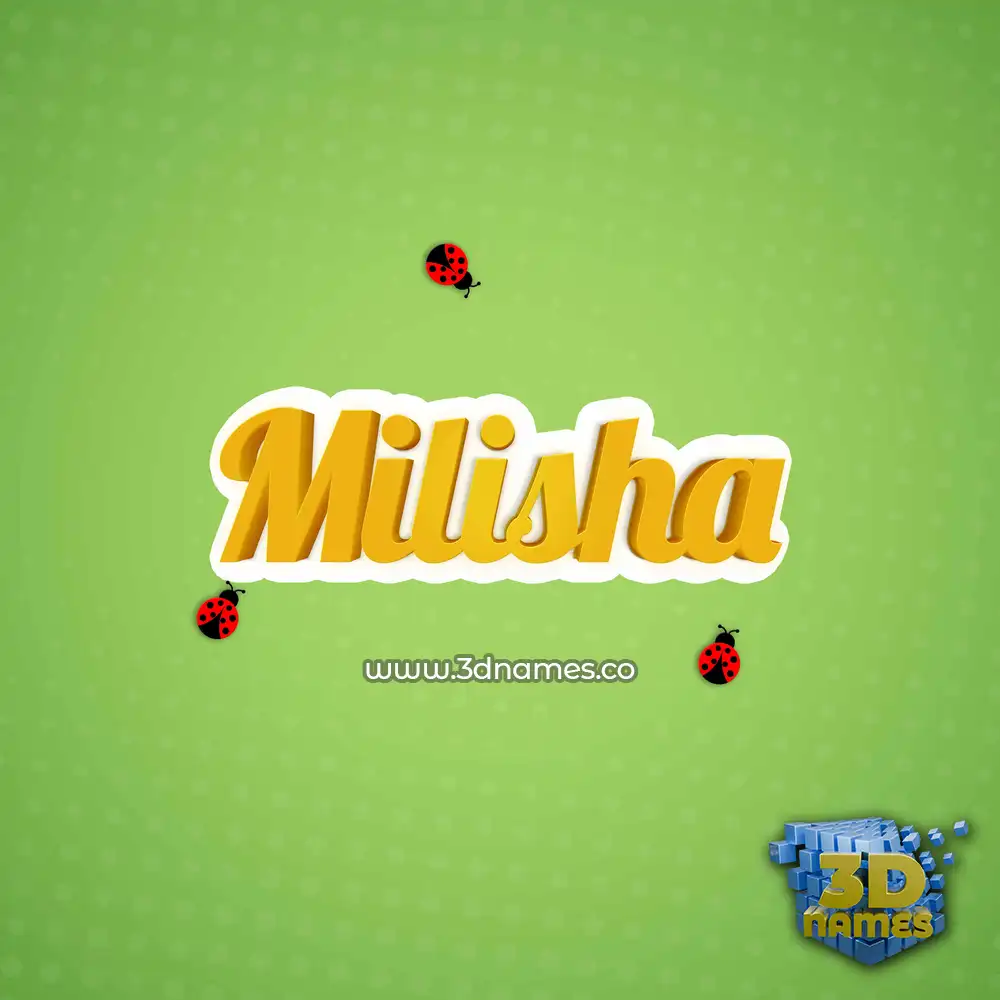 milisha in Ladybugs style - 3D name wallpaper