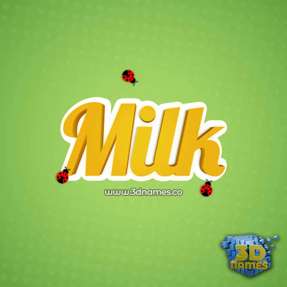 milk in Ladybugs style - 3D name wallpaper