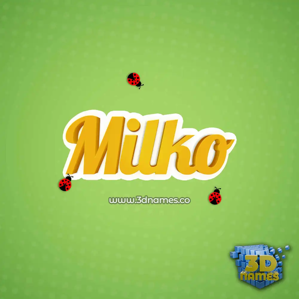 milko in Ladybugs style - 3D name wallpaper
